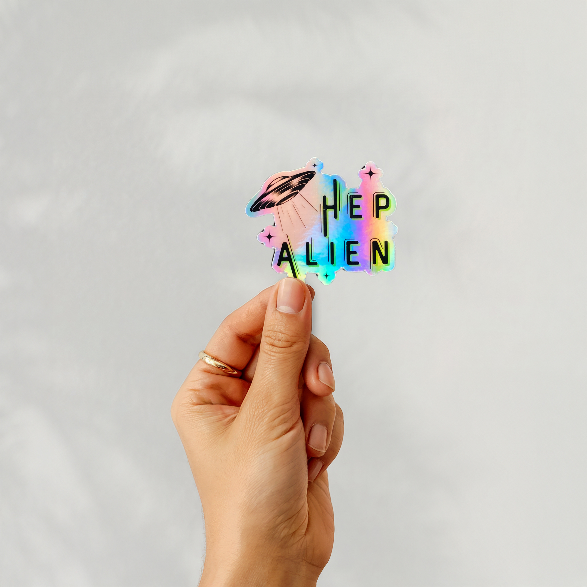 Hep Alien Holographic Sticker