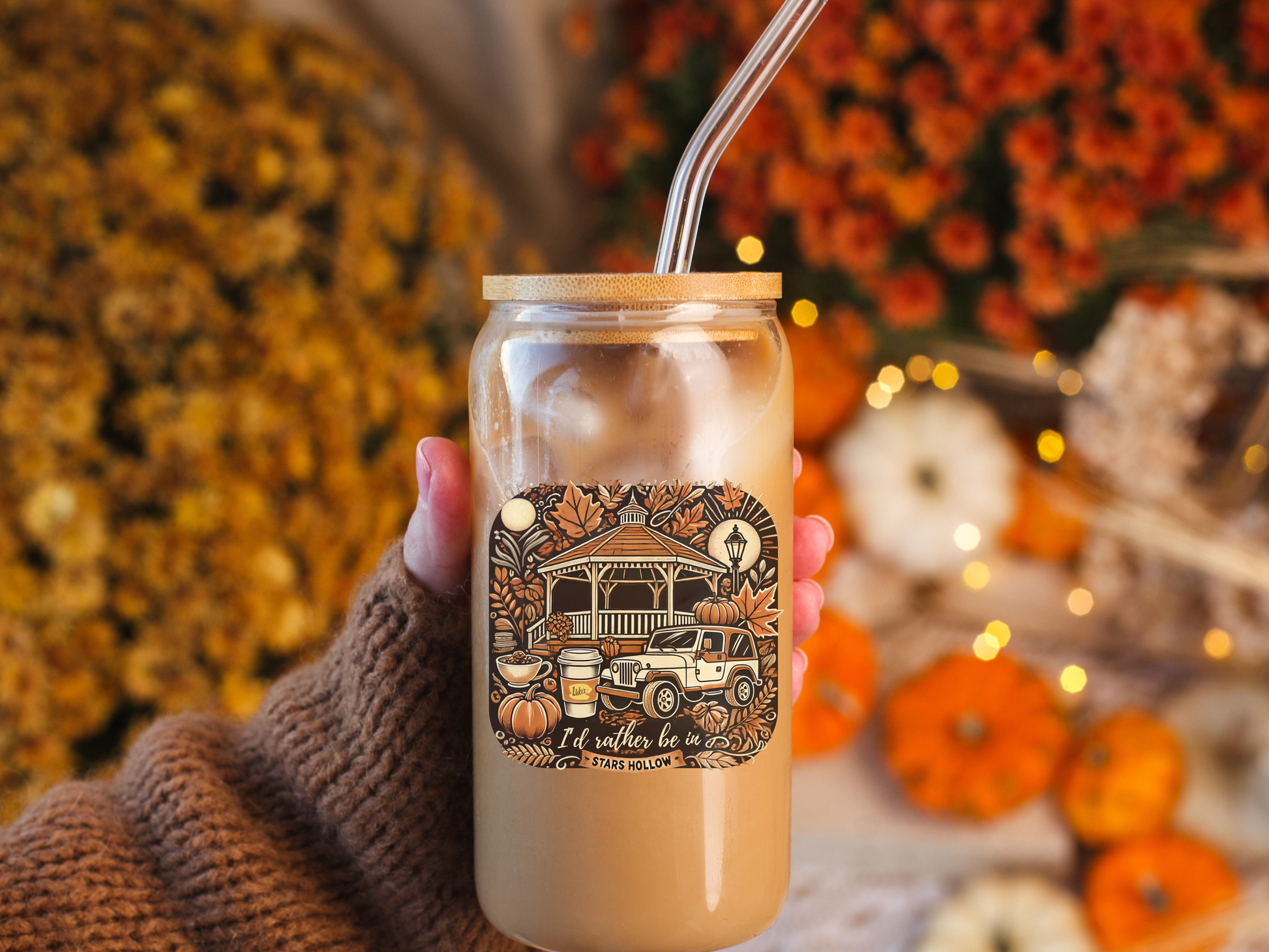 I'd Rather Be in Stars Hollow Fall Glass Tumbler