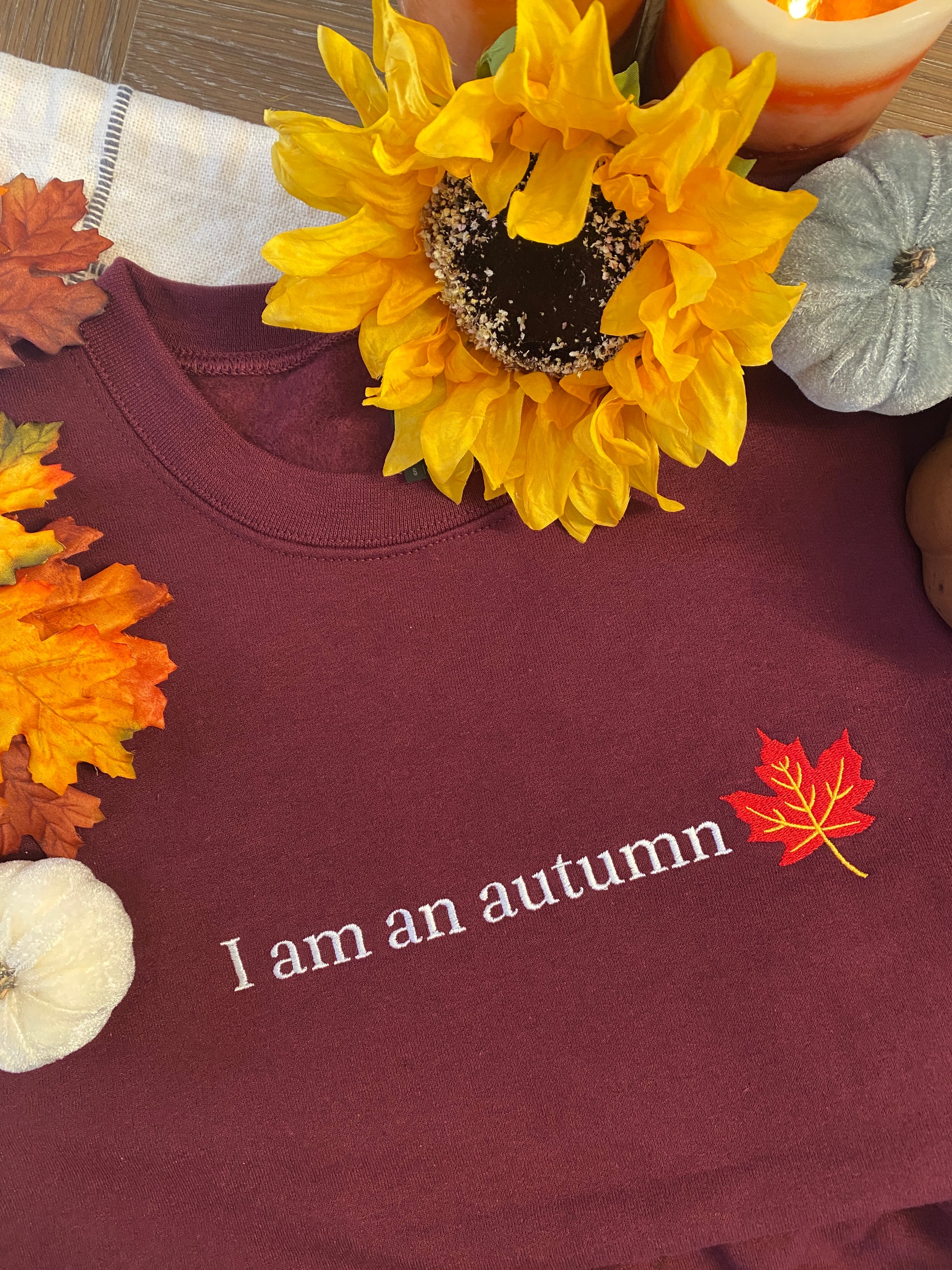 I am an Autumn Embroidered Sweatshirt