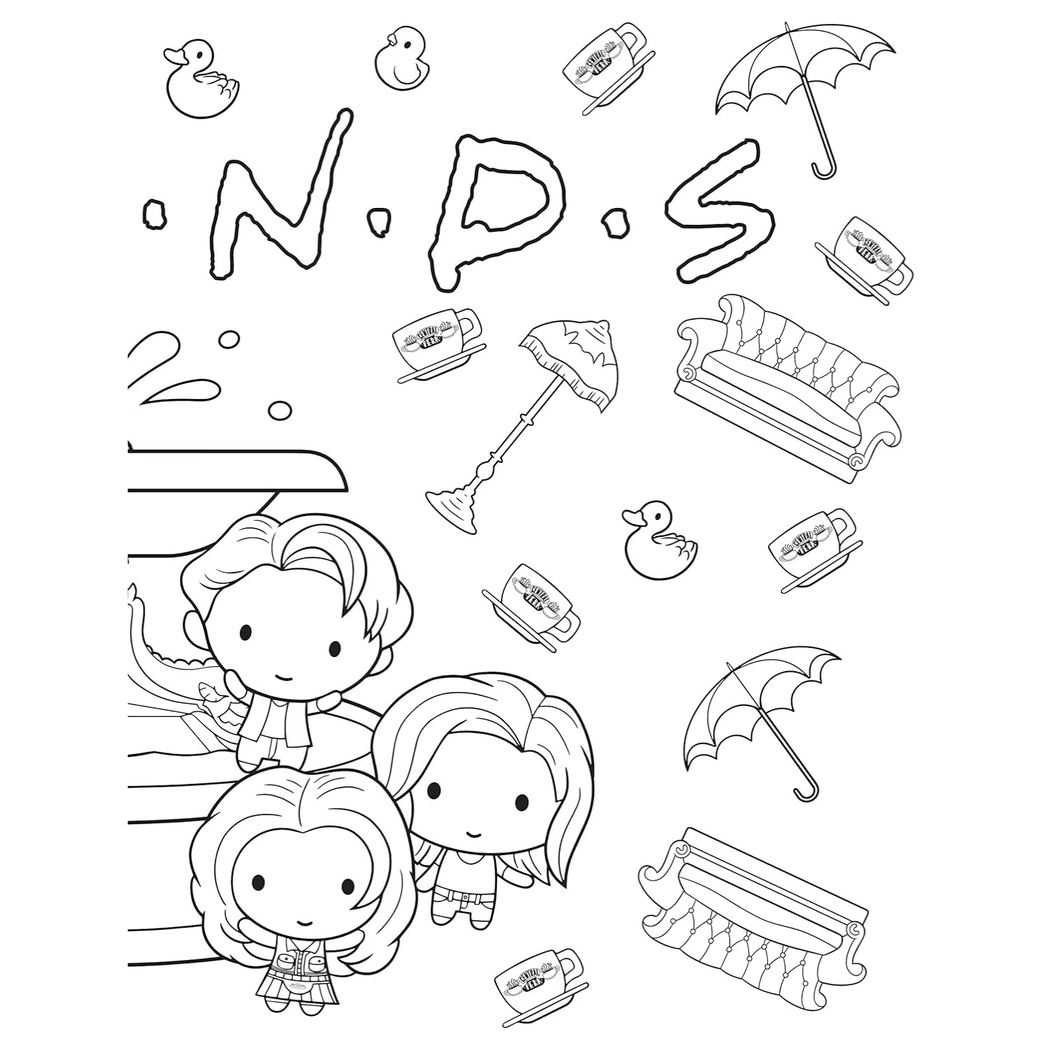 The Official Friends Coloring Book: The One with 100 Images to Color! (Spiral Bound)